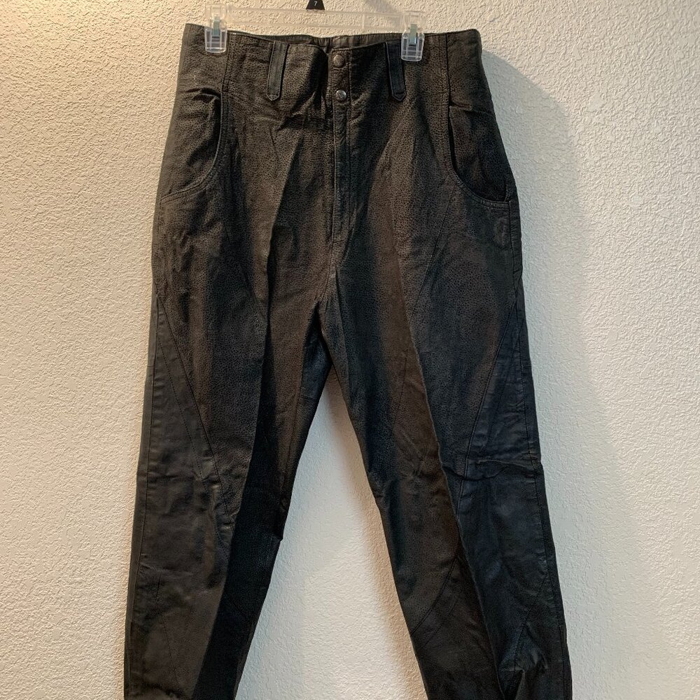 Phillipe Marcel leather high waisted pants size 34 excellent condition black